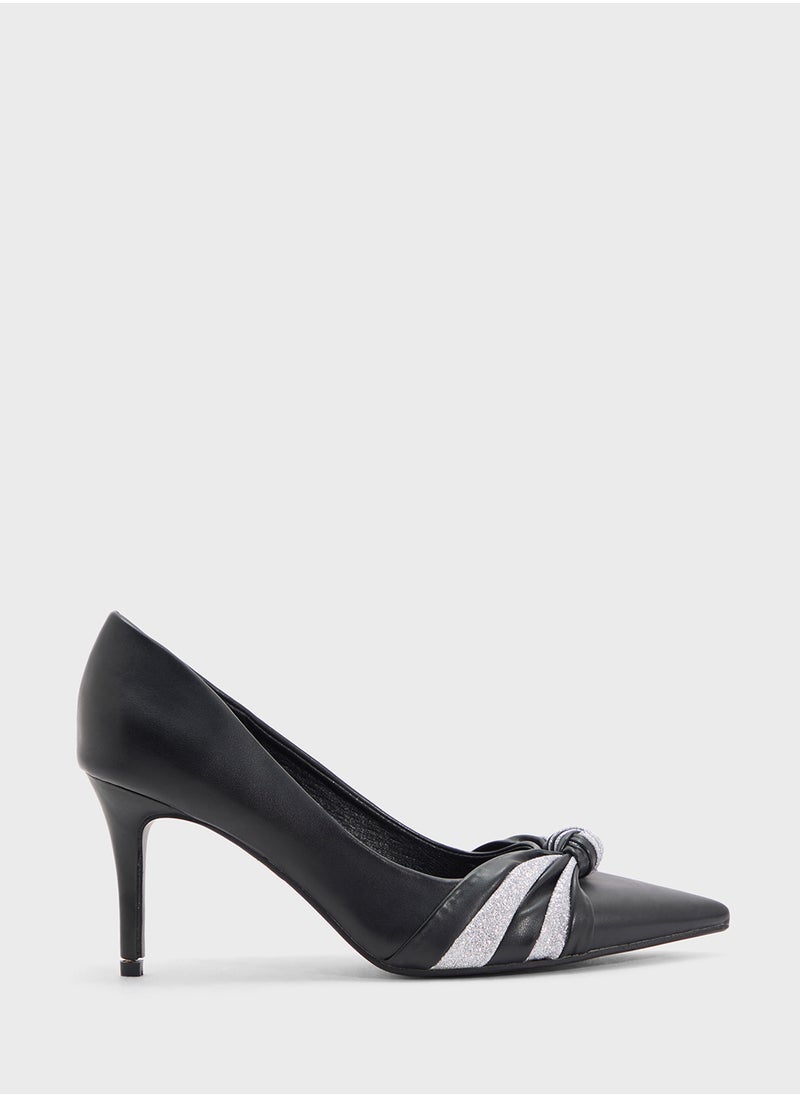 ELLA Pointed Pump With Knot Detail  - Image 1