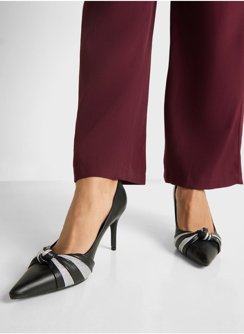 ELLA Pointed Pump With Knot Detail  - Image 5