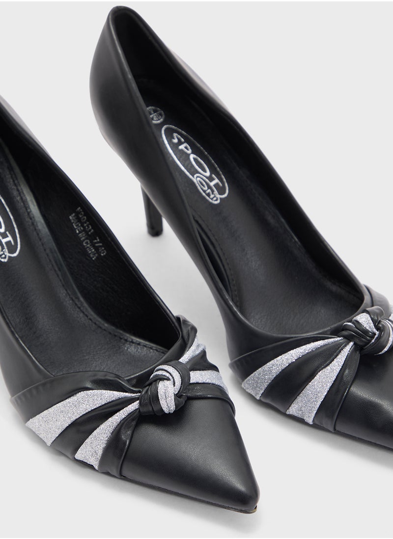 ELLA Pointed Pump With Knot Detail  - Image 4