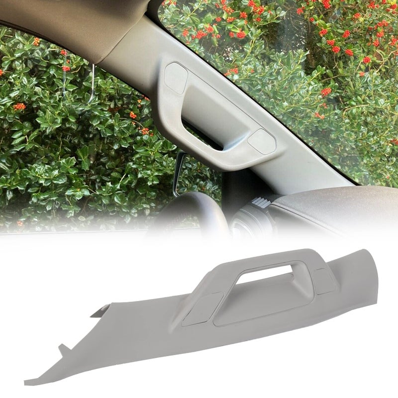ECOTRIC A Pillar Grab Handle Assist Panel Compatible with 20142019 Chevy Silverado GMC Sierra Grab Bar Gray Left Driver Side Replacement for 23285089 23285090