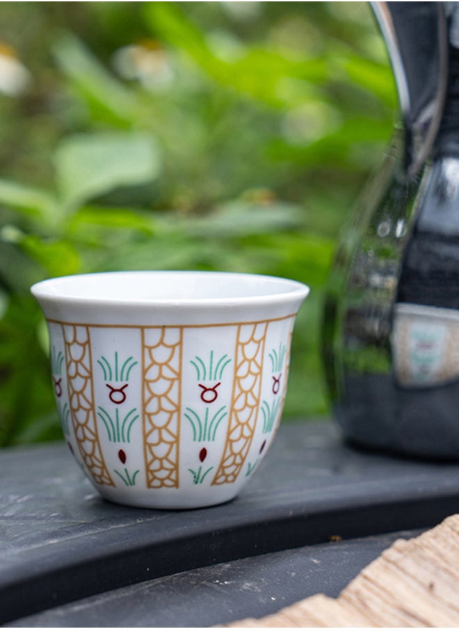 a cup of Arabic coffee, Traditional palm leaf coffee cup, Yellow, capacity100ml