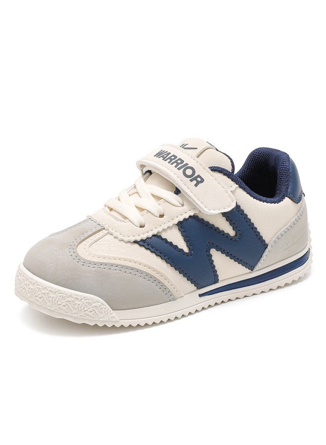 Boys' Skateboard Shoes, Spring And Autumn Style, Velcro Closure, Lightweight Children's Sneakers Wz(cl)-1048 Beige/gray/blue 36