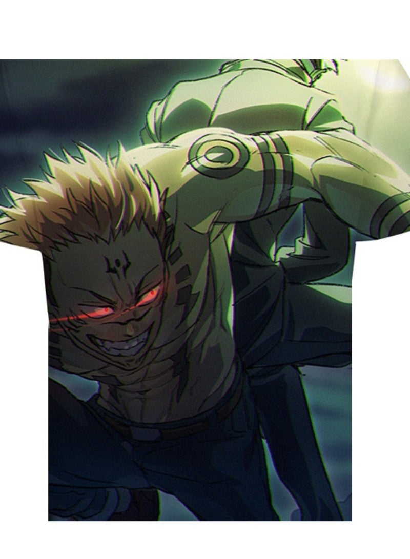 تي شيرت الرسوم المتحركة Jujutsu Kaisen ثلاثي الأبعاد بطباعة رقمية قابلة للتنفس - Image 2