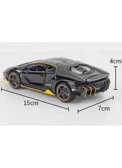 SAAMYA 1:32 Lambo Supercar LP770 Die-Cast Zinc Alloy Pull Back Toy Car with Sound & Light, Collectible Metal Model Vehicle Gift for Kids Boys Girls (Black)  - Image 5