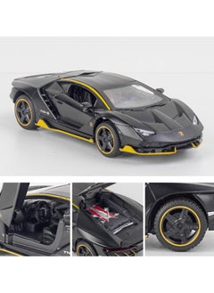 SAAMYA 1:32 Lambo Supercar LP770 Die-Cast Zinc Alloy Pull Back Toy Car with Sound & Light, Collectible Metal Model Vehicle Gift for Kids Boys Girls (Black)  - Image 3