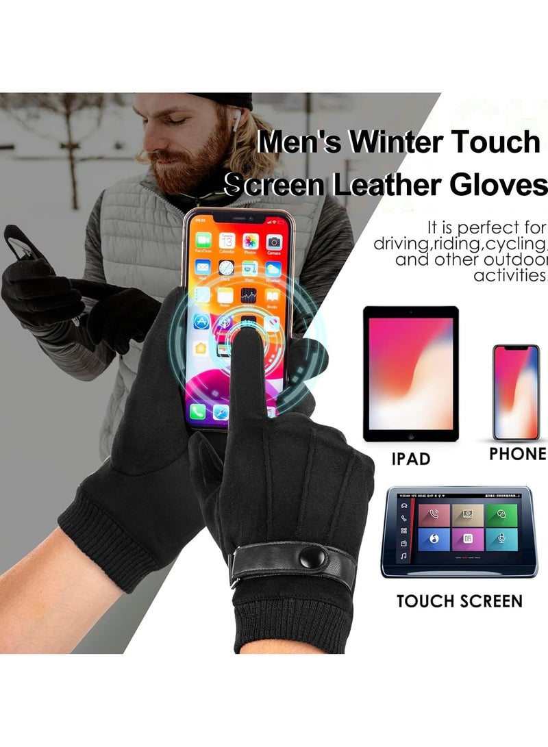 Winter Gloves, Men's And Women's Touch Screen Gloves, Cold Weather Warm Gloves, Frozen Work Gloves for Running, Driving, Cycling, Work - Image 3