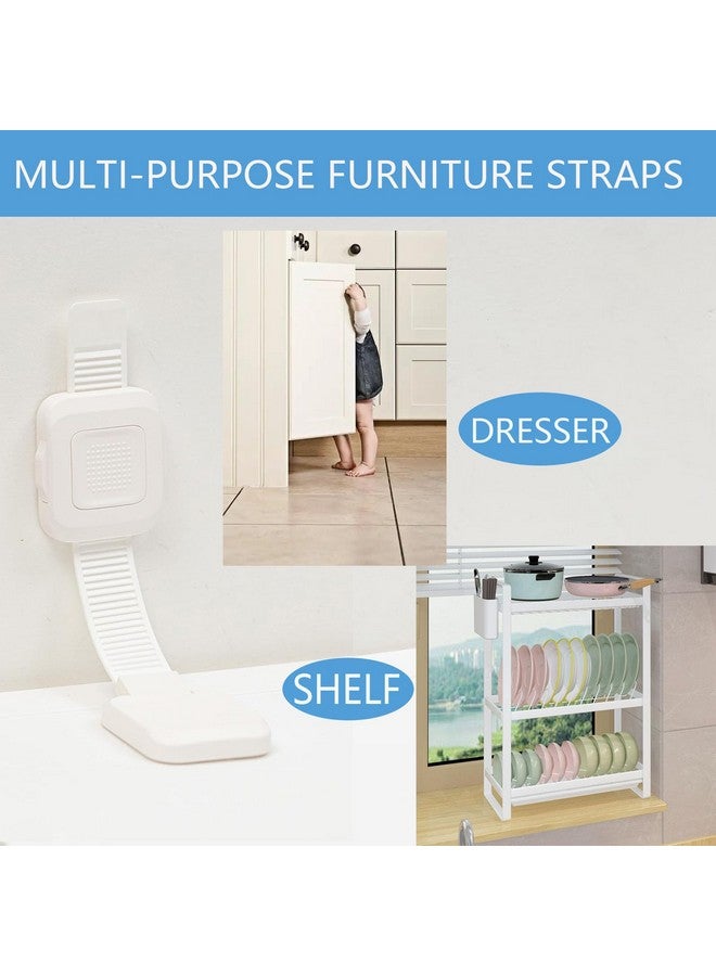 YEYA Upgraded No Drill Furniture Anchors for Baby Proofing, Anti-Tip Adjustable Straps, 4 Pack - Image 5