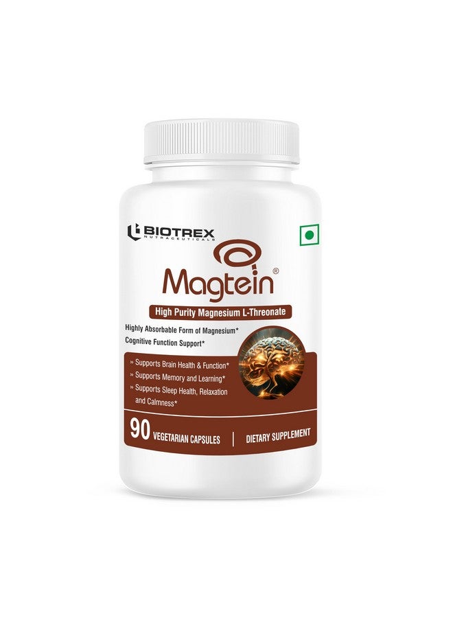 Biotrex Nutraceuticals مكمل بيتركس نوتراسيتيكالز مغنيسيوم L-ثريونيت - يدعم الوظيفة الإدراكية، الذاكرة والنوم - مغتين مغنيسيوم L-ثريونيت لصحة الدماغ - 90 كبسولة نباتية - صيغة عالية التوافر البيولوجي - Image 1
