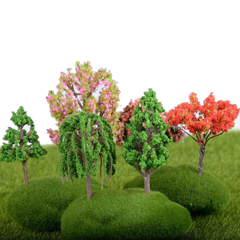 Fleshy Moss Micro Landscape Simulation Cherry Blossom Tree Plastic Flower Ornaments Christmas Tree Model Villa Accessories Flowers And Trees - Image 4