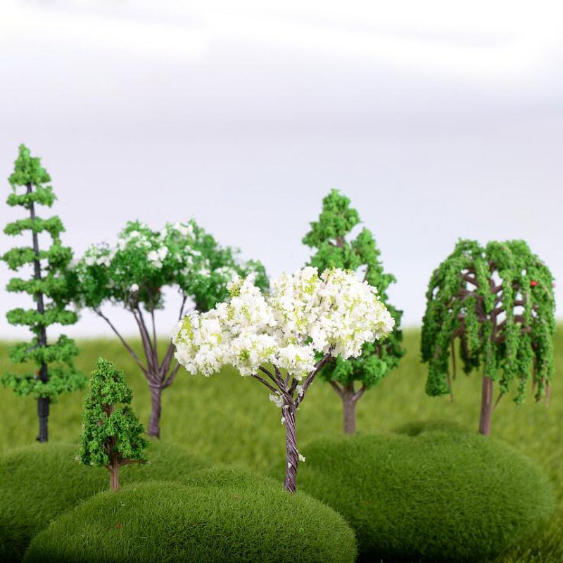 Fleshy Moss Micro Landscape Simulation Cherry Blossom Tree Plastic Flower Ornaments Christmas Tree Model Villa Accessories Flowers And Trees - Image 5