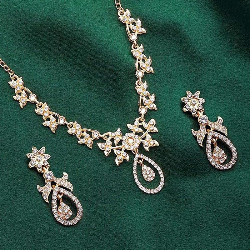 Estele Valentine Gifts For Girlfriend/Wife: Gehena Gold Plated Necklace Sets With Austrian Crystals For Girls and Women (Combo Of 3) - Image 4
