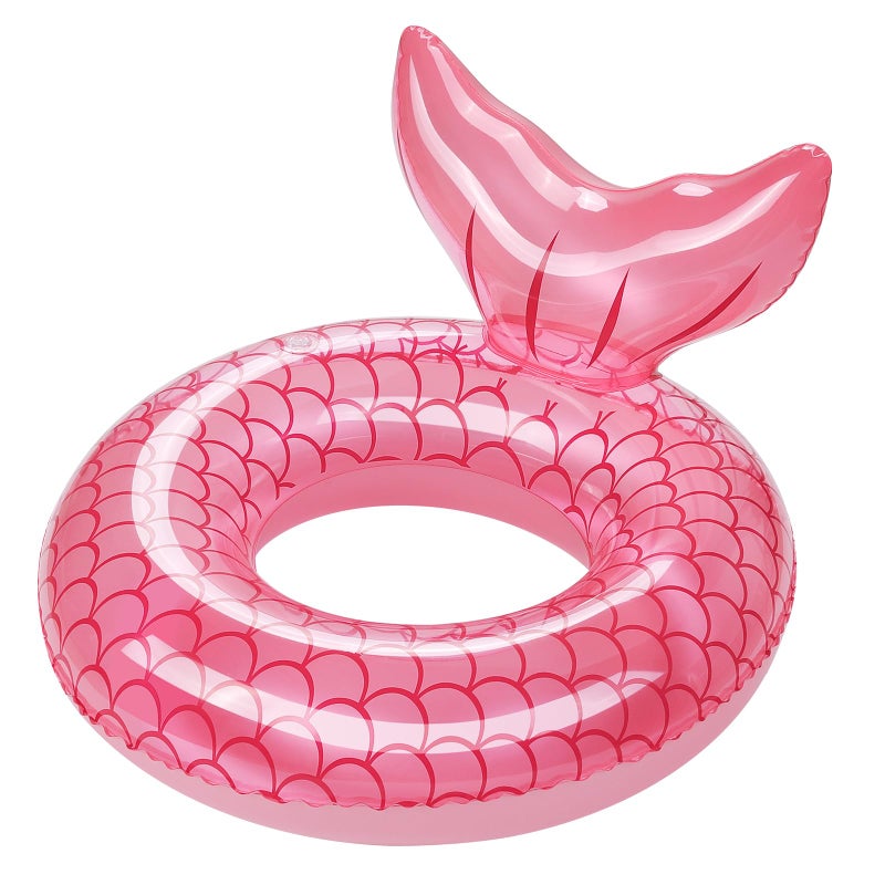 HeySplash Mermaid Pool Float  Mermaid Tail Shaped Pool Swimming Float Tube Ring Floatie  Summer Water Fun Beach Party Swimming Pool Toys for Kids Children Adults Water Activities  Rose Gold - Image 1