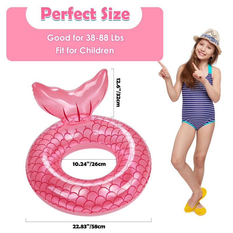 HeySplash Mermaid Pool Float  Mermaid Tail Shaped Pool Swimming Float Tube Ring Floatie  Summer Water Fun Beach Party Swimming Pool Toys for Kids Children Adults Water Activities  Rose Gold - Image 4
