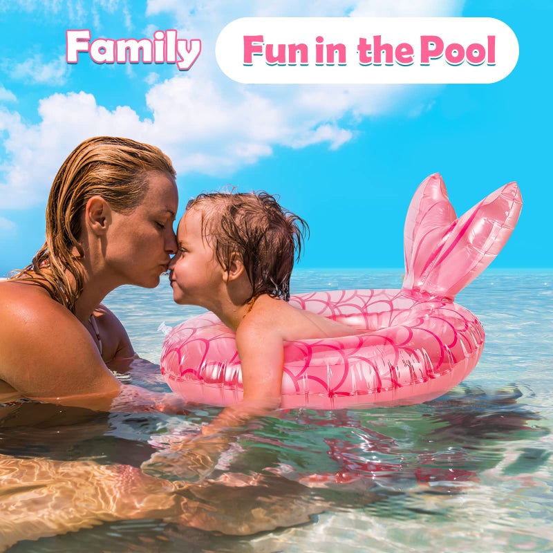 HeySplash Mermaid Pool Float  Mermaid Tail Shaped Pool Swimming Float Tube Ring Floatie  Summer Water Fun Beach Party Swimming Pool Toys for Kids Children Adults Water Activities  Rose Gold - Image 5