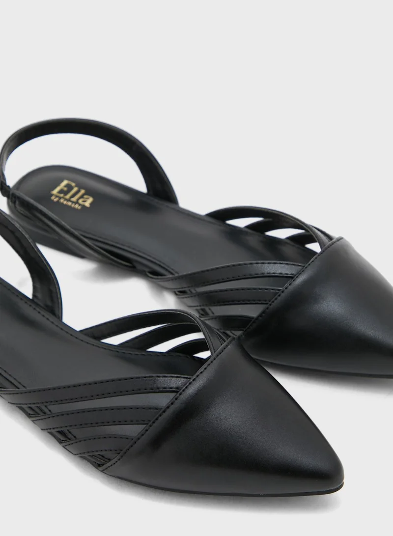 ELLA Cutout Pointed Slingback Flat Shoe