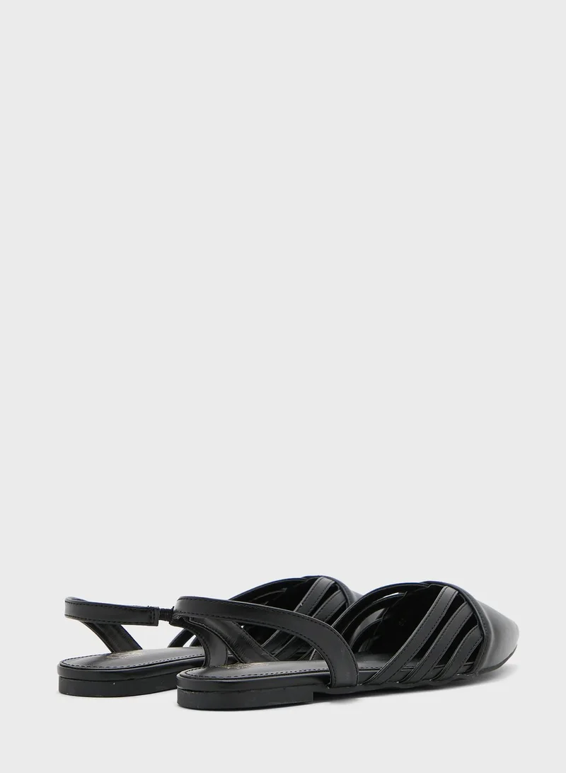ELLA Cutout Pointed Slingback Flat Shoe