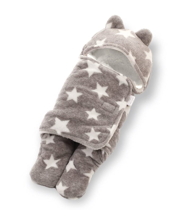 BRANDONN Baby Blanket New Born Pack of Wearable Swaddle Wrapper Security Blanket for Kids for 0-6 Month Babies (Grey Stars, 70 cm x 70 cm) - Image 2