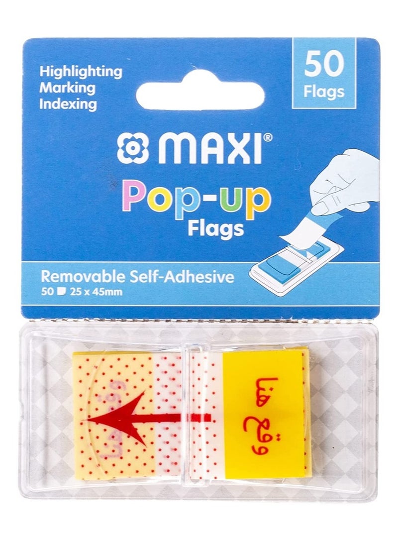 Maxi 50-Piece Self-Adhesive Sign Here Flags Arabic