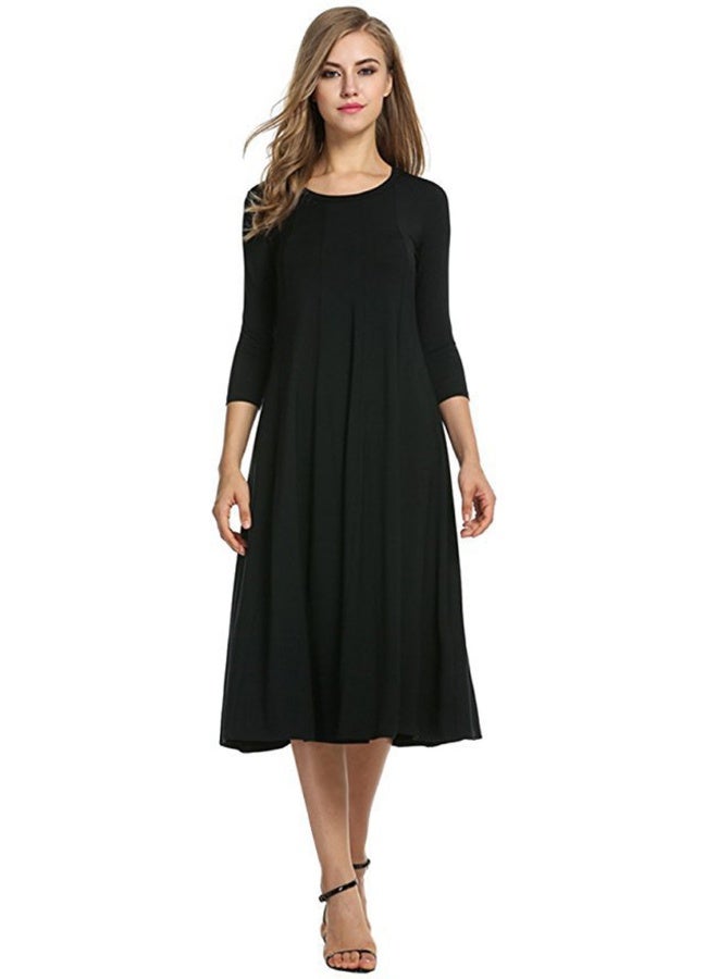 Hotouch Women's 3/4 Sleeve A-line and Flare Midi Long Dress - Image 1