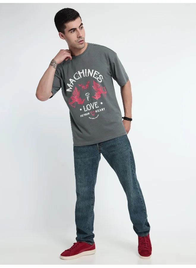 Beyoung Machines of Love Printed Oversized T-shirt for Men