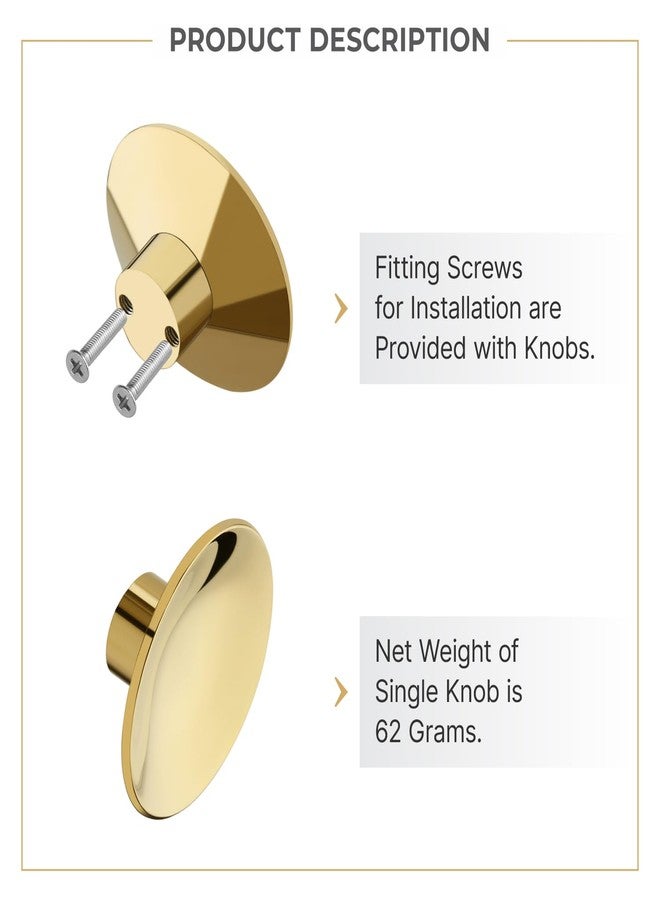 LAPO 6 Piece Knobs for Cabinets- Modern Stainless Steel Drawer Knob for Kitchen, Wardrobe, Cupboard, and Home Furniture (PVD Gold Finish) - Image 4