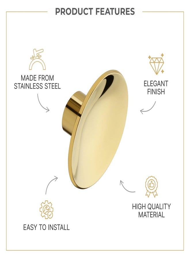 LAPO 6 Piece Knobs for Cabinets- Modern Stainless Steel Drawer Knob for Kitchen, Wardrobe, Cupboard, and Home Furniture (PVD Gold Finish) - Image 3