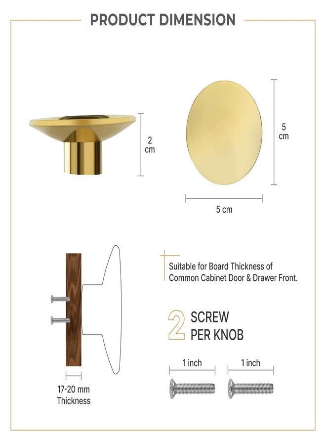 LAPO 6 Piece Knobs for Cabinets- Modern Stainless Steel Drawer Knob for Kitchen, Wardrobe, Cupboard, and Home Furniture (PVD Gold Finish) - Image 2