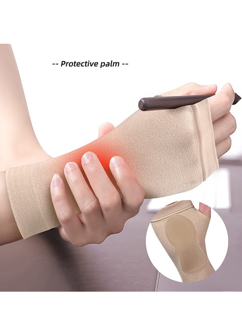 Arthritis Support Gloves, 1 Pair Wrist and Thumb Compression Sleeves, Soft Elastic Fingerless Design with Gel Pads, Breathable Brace for Comfort in Daily Activities  - Image 4