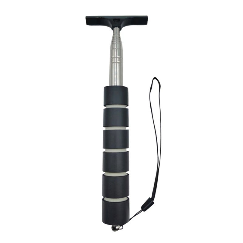 Car Rearview Mirror Wiper: 96cm Extendable Stainless Steel Rod, Soft Natural Rubber Brush Head - Compact Retractable Design, Enhanced Visibility Safety Squeegee for Car Drivers in Rainy Or Dark Condit - Image 1