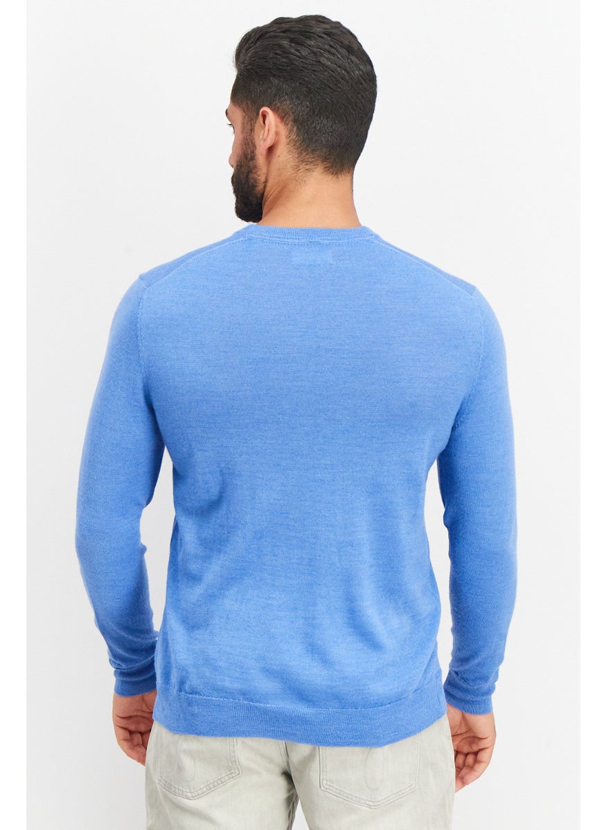 Men Crew Neck Textured Long Sleeves Sweater, Blue - pzsku/Z4566FB34471B4E0E7EEFZ/45/_/1737641674/62c0b11c-dd88-409f-b018-ab08645a6667