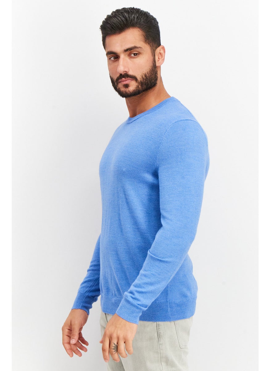 Men Crew Neck Textured Long Sleeves Sweater, Blue - pzsku/Z4566FB34471B4E0E7EEFZ/45/_/1740495366/89cc8340-47d2-4aa9-97cc-17a31ed76af8