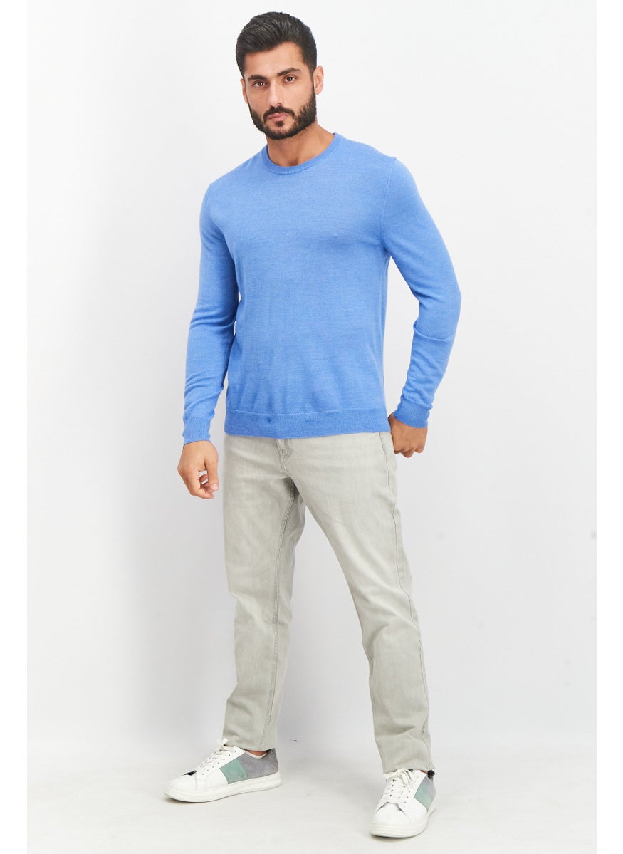 Men Crew Neck Textured Long Sleeves Sweater, Blue - pzsku/Z4566FB34471B4E0E7EEFZ/45/_/1740495385/1223c17c-17a2-467c-8826-c3837fcf40f0