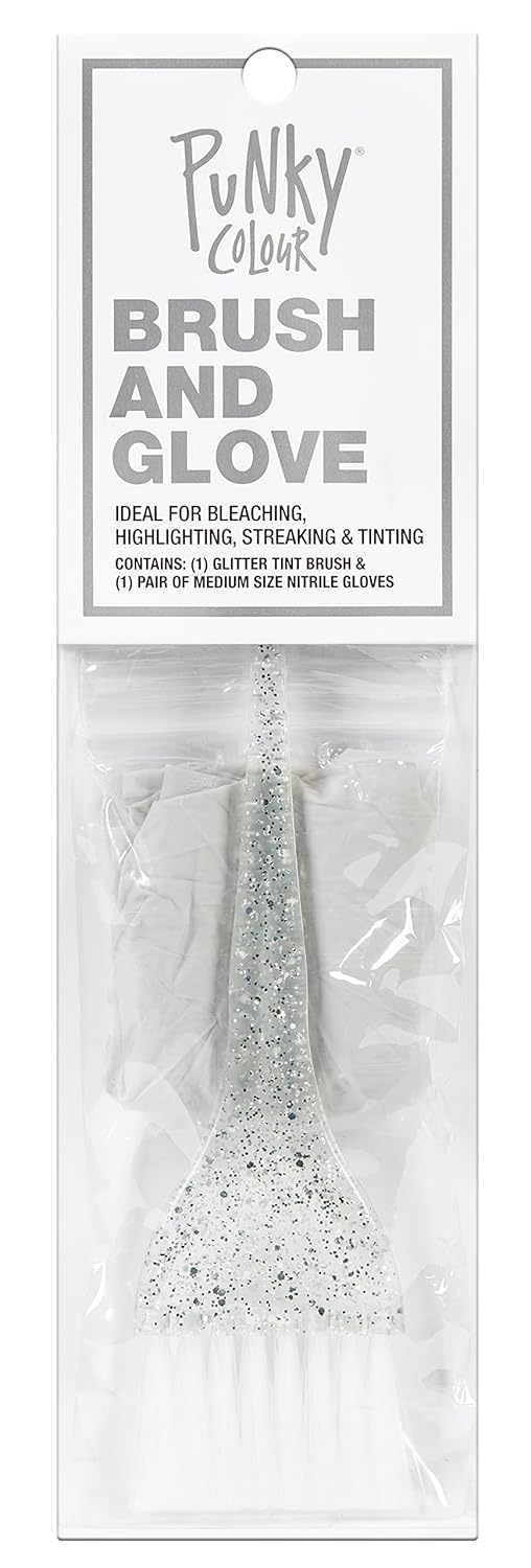 Punky Punky Glitter Brush and Glove Kit use for Highlighting Bleaching and Tinting 3 pack 