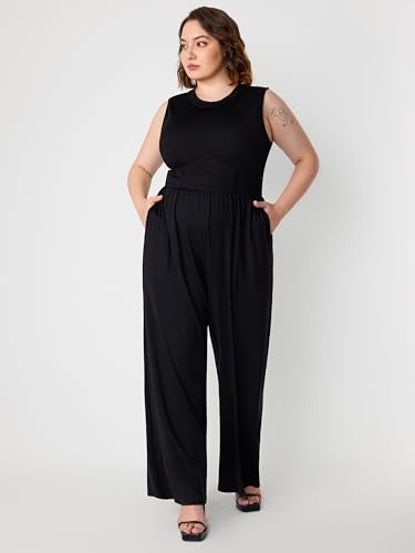 CIDER Plus Size Jumpsuits For Curvy Women Crew Neck Sleeveless Elegant Wide Leg Jumpsuits Dressy Casual Summer Outfits - Image 2