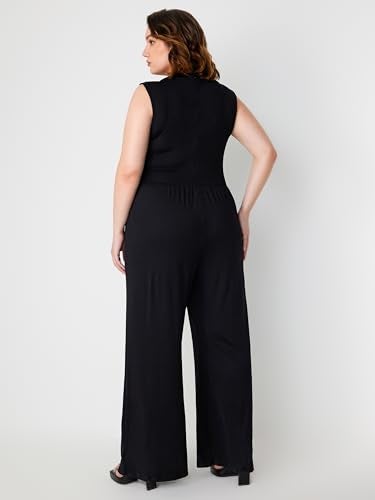 CIDER Plus Size Jumpsuits For Curvy Women Crew Neck Sleeveless Elegant Wide Leg Jumpsuits Dressy Casual Summer Outfits - Image 5