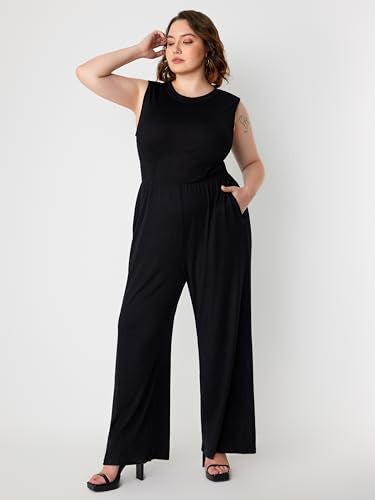 CIDER Plus Size Jumpsuits For Curvy Women Crew Neck Sleeveless Elegant Wide Leg Jumpsuits Dressy Casual Summer Outfits - Image 4