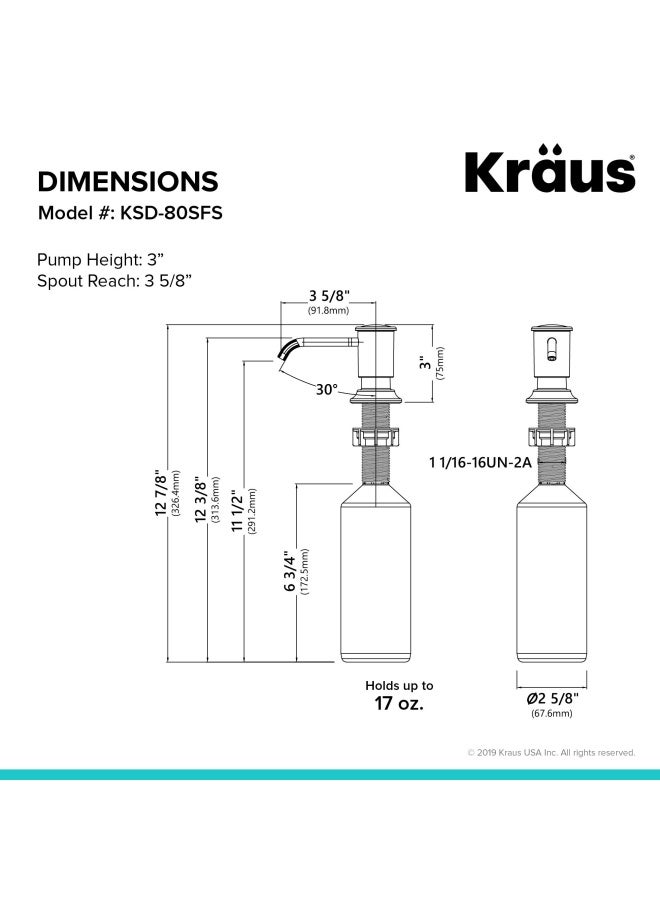 Kraus Kitchen Soap And Lotion Dispenser In Spot Free Stainless Steel Ksd-80Sfs  - Image 5