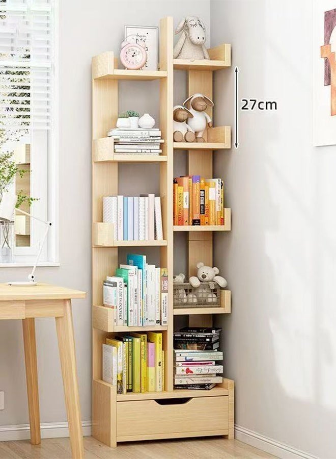 كوزينيست مكتبة خشبية بـ10 طبقات مع درج، خزانة كتب قائمة بذاتها بسعة كبيرة، رف تخزين وعرض منزلي ومكتبي لغرفة المعيشة وغرفة النوم والمكتب - Image 4