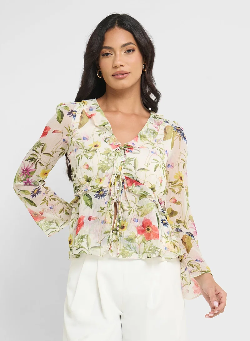 French Connection Monica Hallie Crinkle Blouse