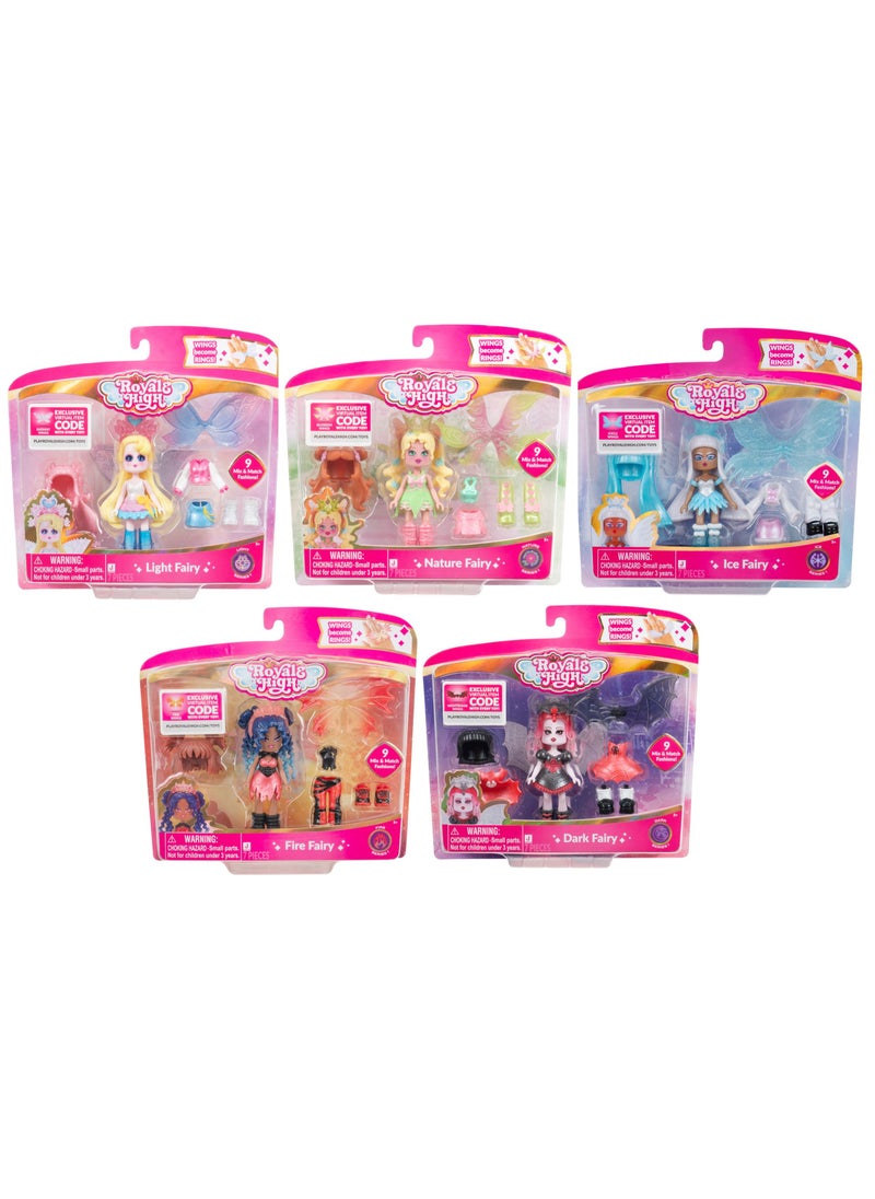 Jazwares Royale High Core Deluxe Figures 3-Inches, Assorted 1 Piece (Style & Color May Vary) | Exclusive Virtual Item Code Included | Collectable Figure | Fashion Doll | For Fans, Gamers & Collectors! | Official Licensed Product  - Image 1