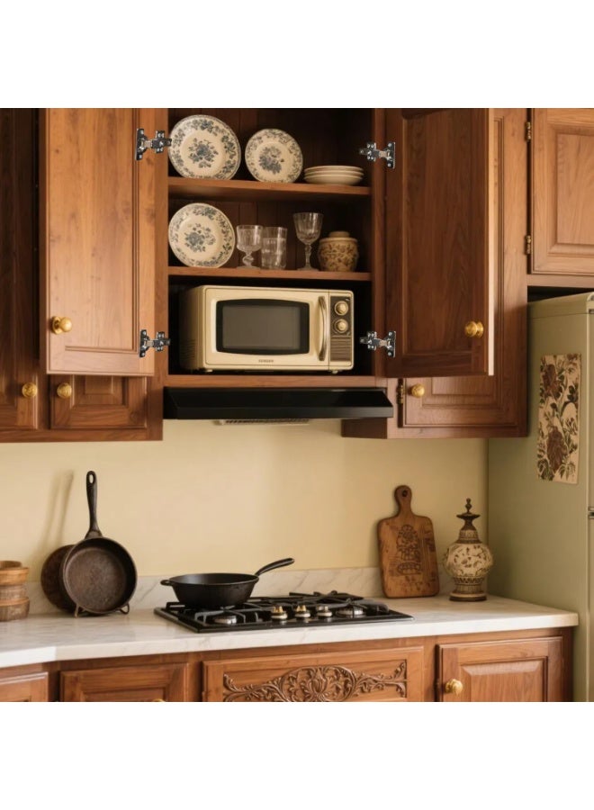 8-Pack Soft-Close Concealed Cabinet Hinges, Stainless Steel Invisible Door Hardware for Kitchen Cabinets, Wardrobes, Bookcases (Silver) with Screws Included - Image 3