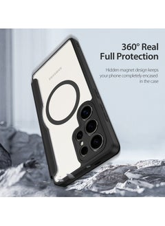 DUX DUCIS DUX DUCIS SKIN X Pro Case Anti-Yellowing Clear [Hard PC Back & Soft TPU Bumper] Magnetic Wireless Charging Flip Cover Shockproof Protective Phone Case Cover compatible with Samsung Galaxy S25 Ultra  (Black)  - Image 2