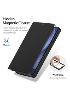 DUX DUCIS DUX DUCIS SKIN X Pro Case Anti-Yellowing Clear [Hard PC Back & Soft TPU Bumper] Magnetic Wireless Charging Flip Cover Shockproof Protective Phone Case Cover compatible with Samsung Galaxy S25 Ultra  (Black)  - Image 5