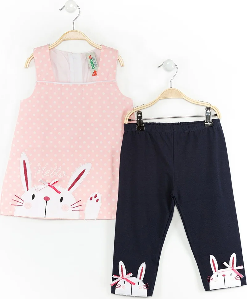 Denokids Hello Rabbit Girl Tunic Leggings Set