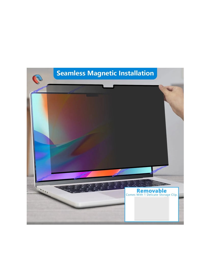 1Pack Privacy Screen Compatible with MacBook Air 13.6 Inch 2022 A2681 M2 Chip/ 2024 A3113 M3 Chip/2025 A3240 M4 Chip, Magnetic Removable Anti Blue Light Glare Filter Laptop Privacy Screen Protector - Image 3