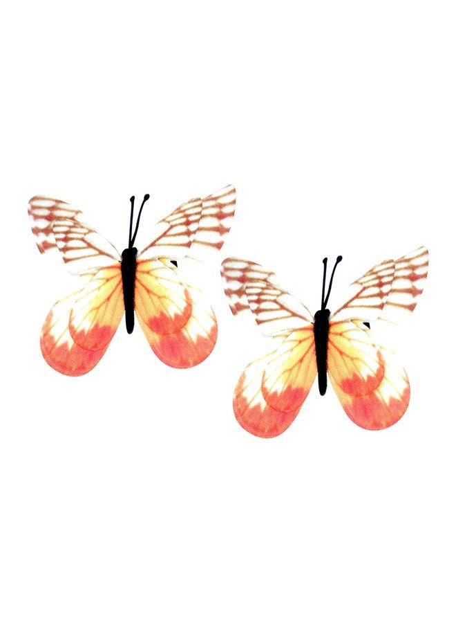 AASA Butterfly Snap Hair Clips for Girls and Women Hair Accessories for Hair Styling (Set of 2Pcs, Multicolor) (Orange) - Image 1