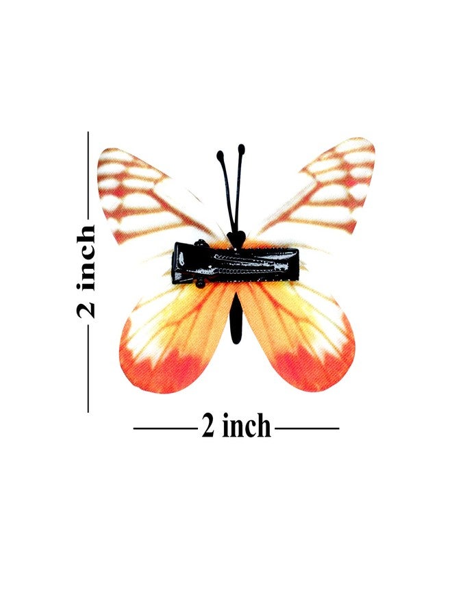 AASA Butterfly Snap Hair Clips for Girls and Women Hair Accessories for Hair Styling (Set of 2Pcs, Multicolor) (Orange) - Image 3