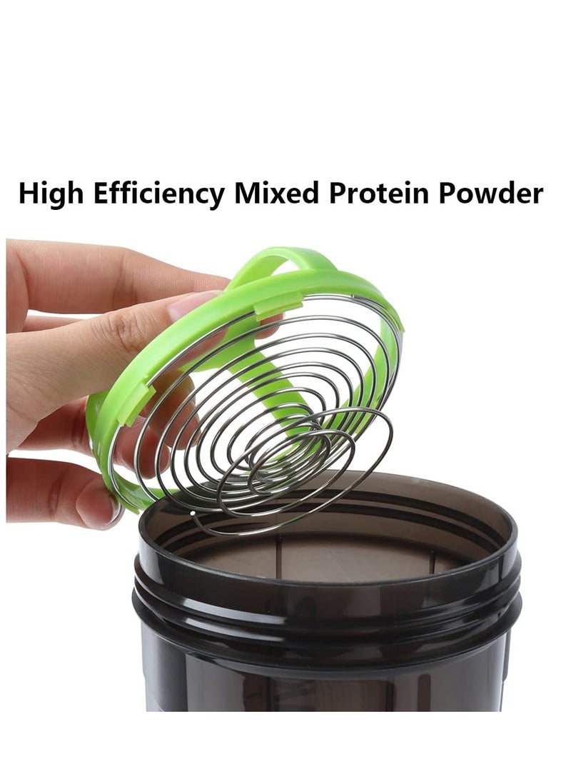 BPA Free Multifunctional Water Bottle, 3 in 1 Leak Proof Protein Shaker Bottles For Protein Mixes, Spider Blender Bottle With Stainless Steel Ball, 2 Twist On Cups For Protein Organizer Gym Bottle, 500ML