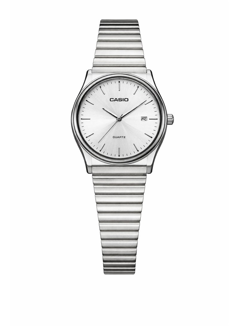 Casio Stainless Steel Quartz Watch – Silver Dial with Date Display