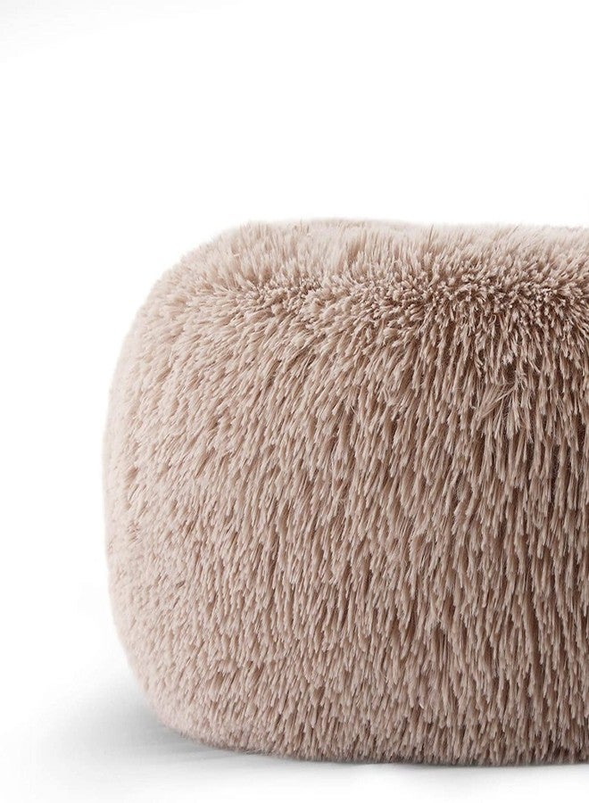 Cat Beds for Indoor Cats - Cat Bed Washable 20 inches, Dog Beds for Small Medium Dogs, Anti Anxiety Round Fluffy Plush Faux Fur Pet Bed, Thick Bottom (Light Brown, Medium) - Image 3